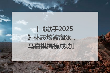 《歌手2025》林志炫被淘汰，马嘉祺揭榜成功