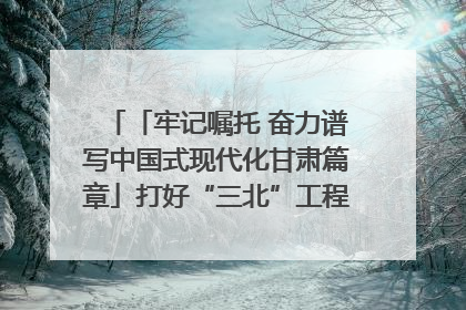「牢记嘱托 奋力谱写中国式现代化甘肃篇章」打好“三北”工程攻坚战 筑牢国家西部生态安全屏障