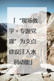 “现场教学＋专题党课”为支点建设注入水利动能