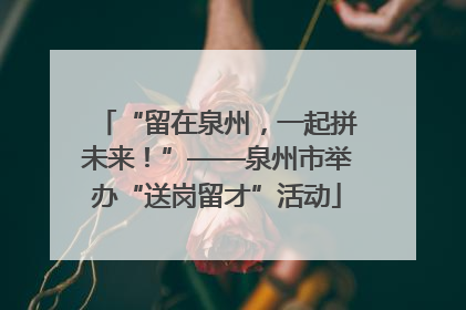 “留在泉州，一起拼未来！”——泉州市举办“送岗留才”活动