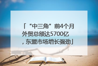 “中三角”前4个月外贸总额达5700亿，东盟市场增长强劲