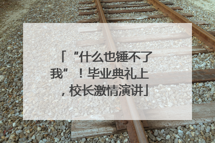 “什么也锤不了我”！毕业典礼上，校长激情演讲