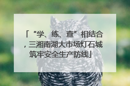 “学、练、查”相结合，三湘南湖大市场灯石城筑牢安全生产防线