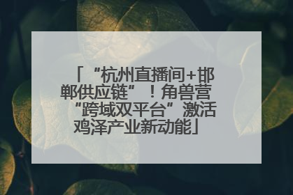 “杭州直播间+邯郸供应链”！角兽营“跨域双平台”激活鸡泽产业新动能