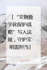 “文物数字化保护战略”写入法规，守护文明需担当