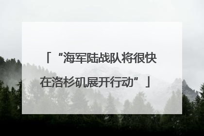 “海军陆战队将很快在洛杉矶展开行动”