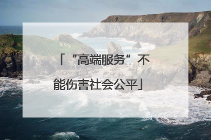 “高端服务”不能伤害社会公平