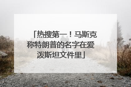 热搜第一！马斯克称特朗普的名字在爱泼斯坦文件里
