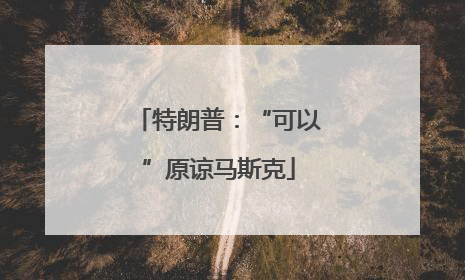 特朗普：“可以”原谅马斯克