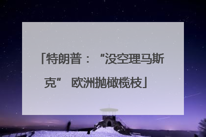 特朗普：“没空理马斯克” 欧洲抛橄榄枝