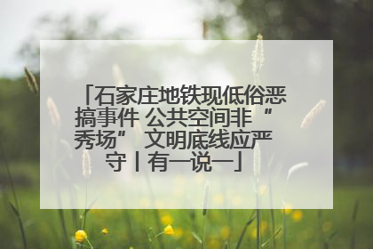 石家庄地铁现低俗恶搞事件 公共空间非“秀场” 文明底线应严守丨有一说一