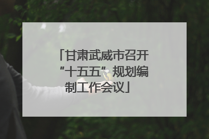 甘肃武威市召开“十五五”规划编制工作会议