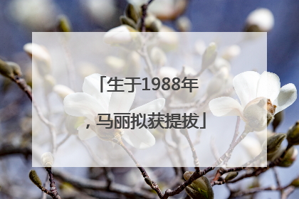 生于1988年，马丽拟获提拔