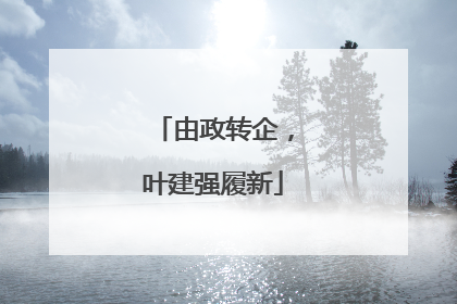 由政转企，叶建强履新