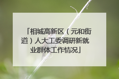 相城高新区（元和街道）人大工委调研新就业群体工作情况