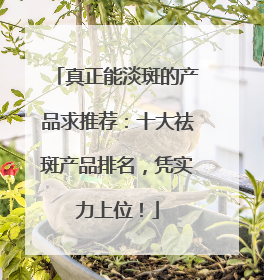 真正能淡斑的产品求推荐：十大祛斑产品排名，凭实力上位！