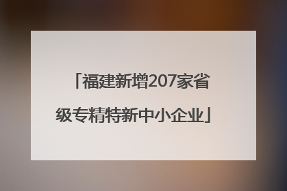 福建新增207家省级专精特新中小企业