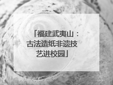福建武夷山：古法造纸非遗技艺进校园