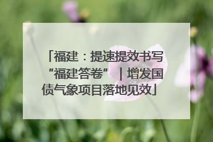 福建：提速提效书写“福建答卷”｜增发国债气象项目落地见效