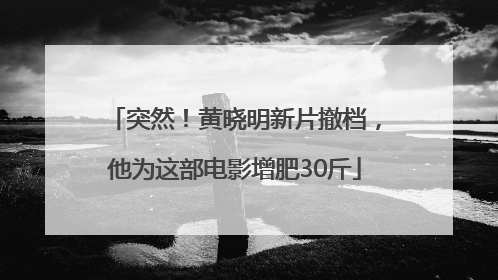 突然！黄晓明新片撤档，他为这部电影增肥30斤
