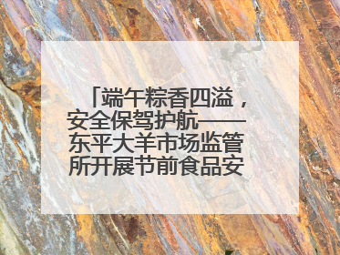 端午粽香四溢，安全保驾护航——东平大羊市场监管所开展节前食品安全专项检查