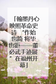 翰墨丹心映照革命史诗 “作始也简 将毕也钜——董必武手迹展”在福州开幕