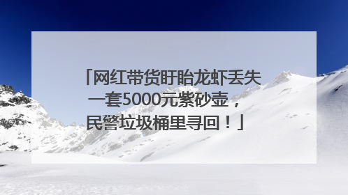 网红带货盱眙龙虾丢失一套5000元紫砂壶，民警垃圾桶里寻回！