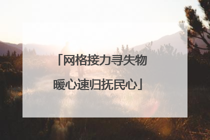 网格接力寻失物 暖心速归抚民心