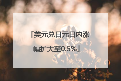 美元兑日元日内涨幅扩大至0.5%