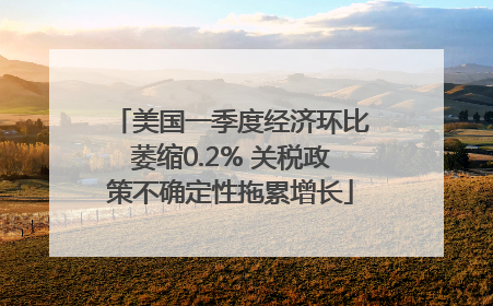 美国一季度经济环比萎缩0.2% 关税政策不确定性拖累增长