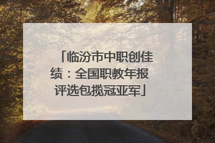 临汾市中职创佳绩：全国职教年报评选包揽冠亚军