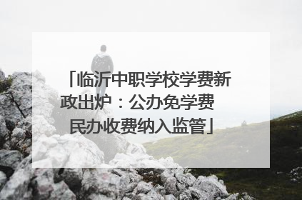 临沂中职学校学费新政出炉：公办免学费 民办收费纳入监管