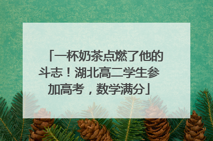 一杯奶茶点燃了他的斗志！湖北高二学生参加高考，数学满分