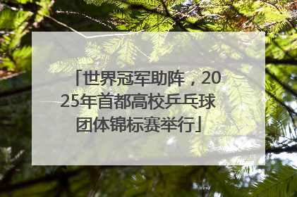 世界冠军助阵，2025年首都高校乒乓球团体锦标赛举行