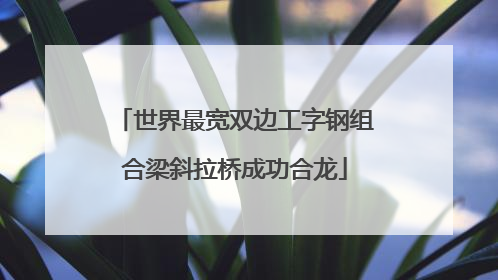 世界最宽双边工字钢组合梁斜拉桥成功合龙