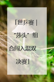世乒赛｜“莎头”组合闯入混双决赛