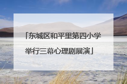 东城区和平里第四小学举行三幕心理剧展演