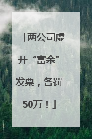 两公司虚开“富余”发票，各罚50万！