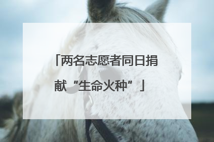 两名志愿者同日捐献“生命火种”
