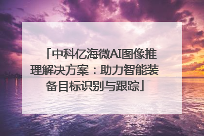 中科亿海微AI图像推理解决方案：助力智能装备目标识别与跟踪