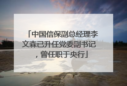 中国信保副总经理李文森已升任党委副书记，曾任职于央行