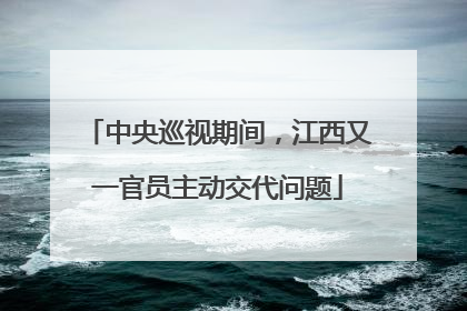 中央巡视期间，江西又一官员主动交代问题