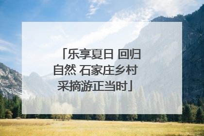 乐享夏日 回归自然 石家庄乡村采摘游正当时
