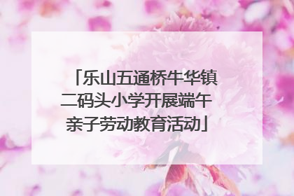 乐山五通桥牛华镇二码头小学开展端午亲子劳动教育活动