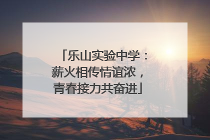乐山实验中学：薪火相传情谊浓，青春接力共奋进