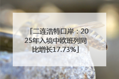 二连浩特口岸：2025年入境中欧班列同比增长17.73%