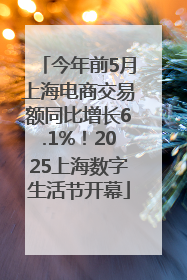 今年前5月上海电商交易额同比增长6.1%！2025上海数字生活节开幕