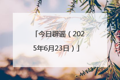 今日辟谣（2025年6月23日）