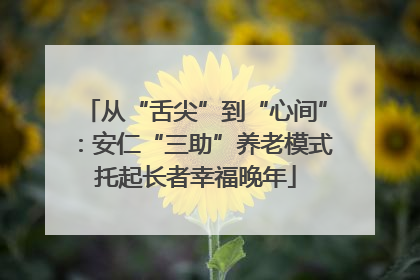 从“舌尖”到“心间”：安仁“三助”养老模式托起长者幸福晚年