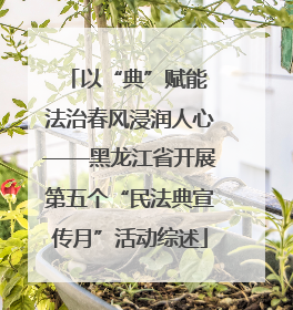 以“典”赋能 法治春风浸润人心——黑龙江省开展第五个“民法典宣传月”活动综述